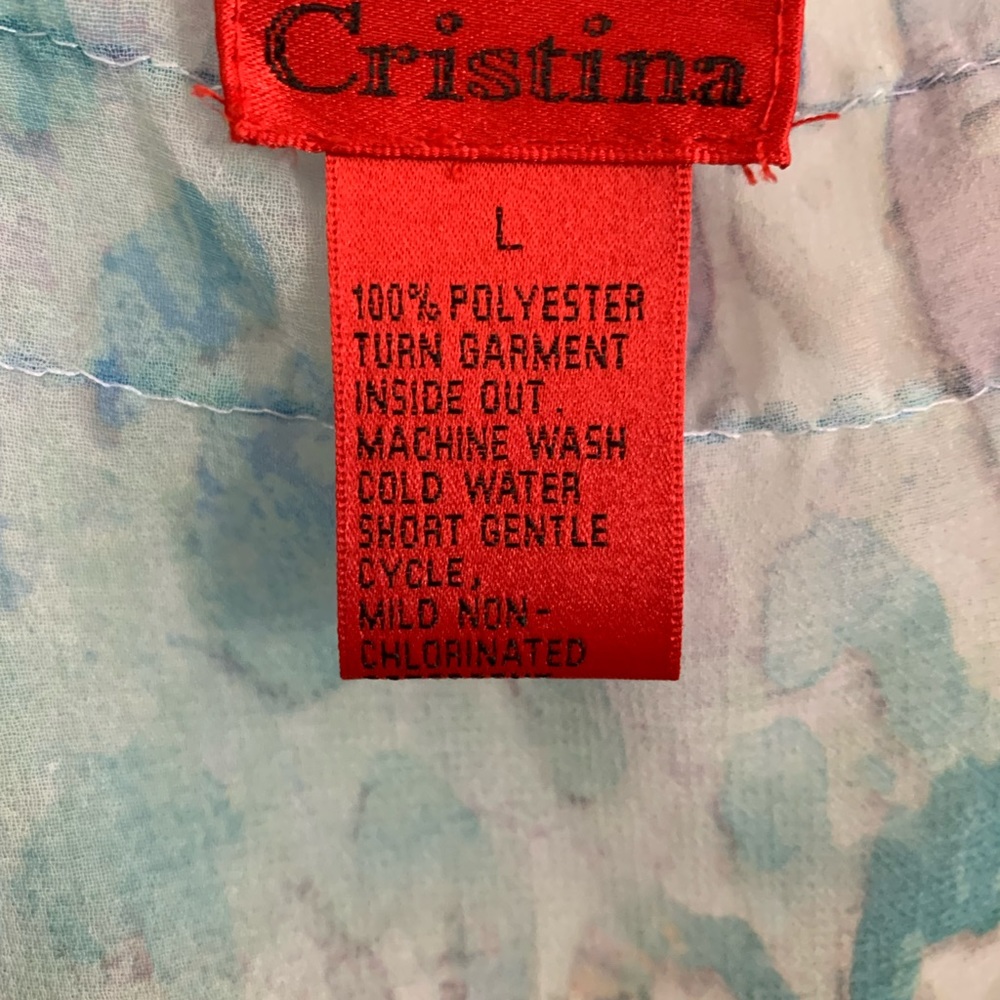 V Christina sheer tank with attached same print lining!  NWOT - Large - Picture 6 of 9